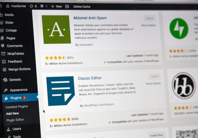 Wordpress plugareita näytöllä