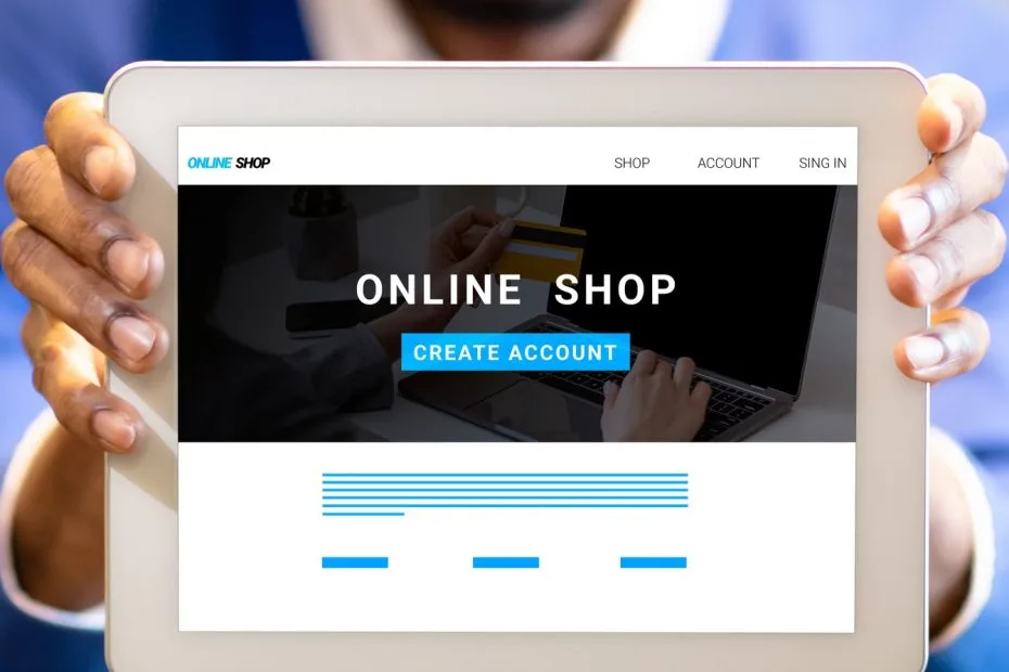 Tabletilla näkyy verkkokaupan sivu